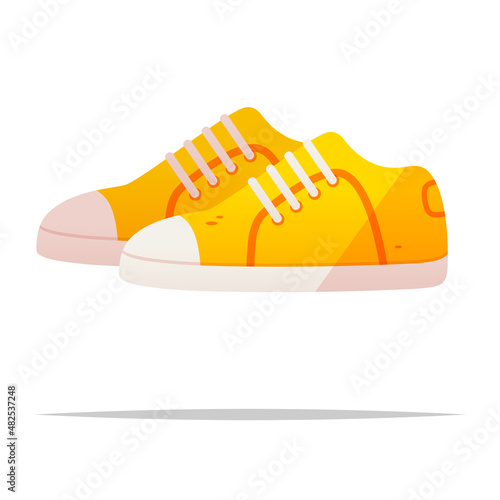 Yellow shoes vector isolated illustration