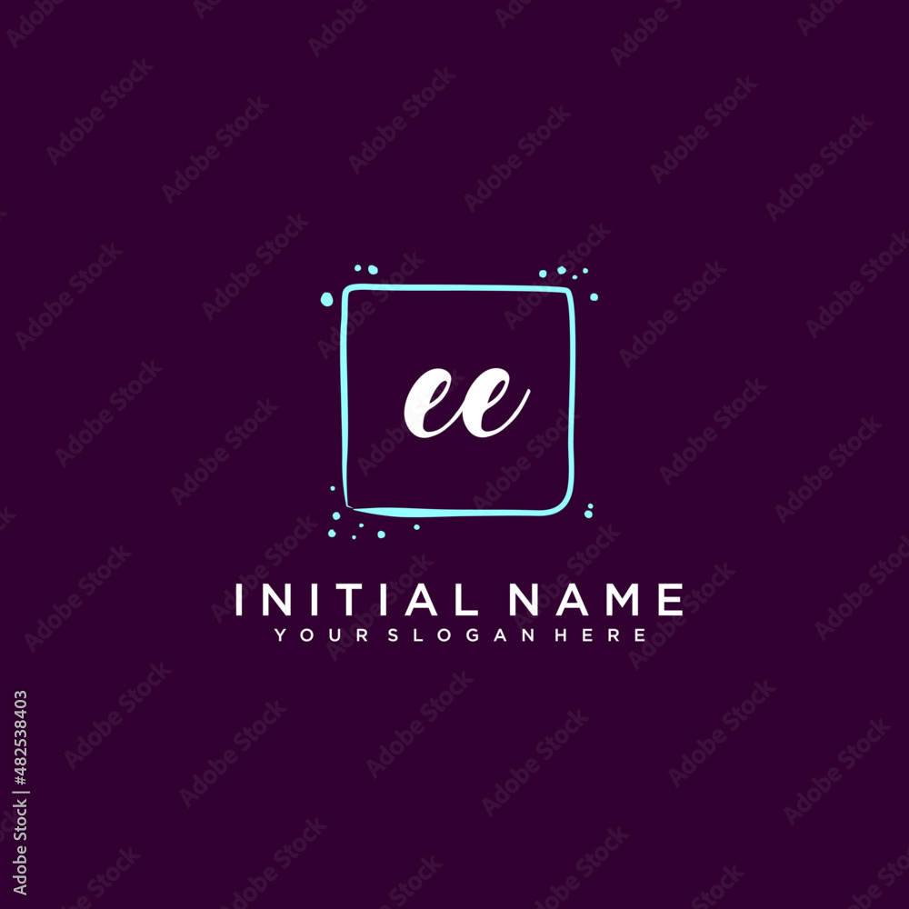 EE monogram logo template vector	