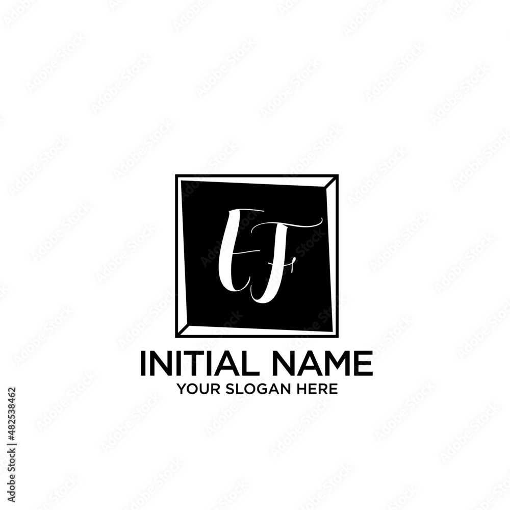 EF monogram logo template vector EF monogram logo template vector