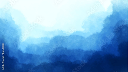 abstract blue gradient layer sky watercolor vector background