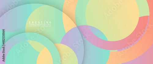 Abstract gradient background vector. Trendy overlapping fluid color geometric shapes and wave design for banner, wallpaper, landing page, cover, wall art and print. Vector illustration.