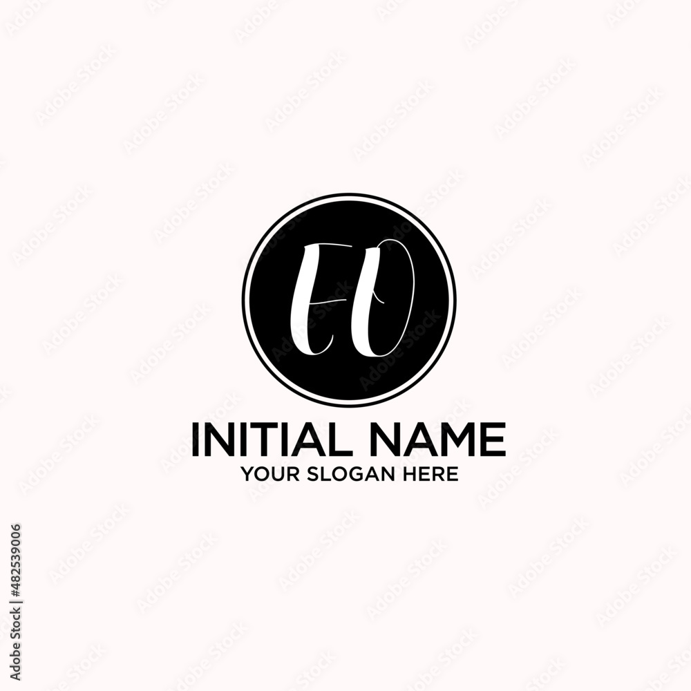 EO monogram logo template vector	