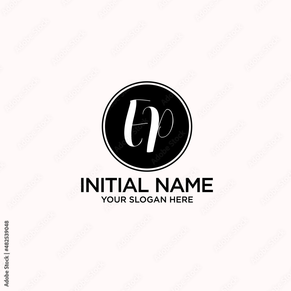 EP monogram logo template vector	