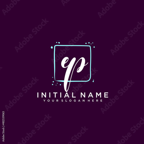 EP monogram logo template vector 