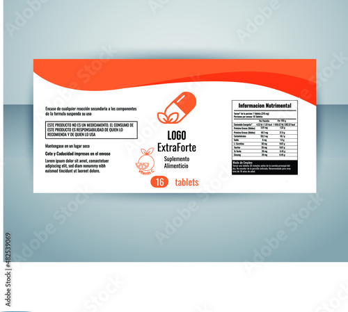 supplement label design template editable vector illustration 
