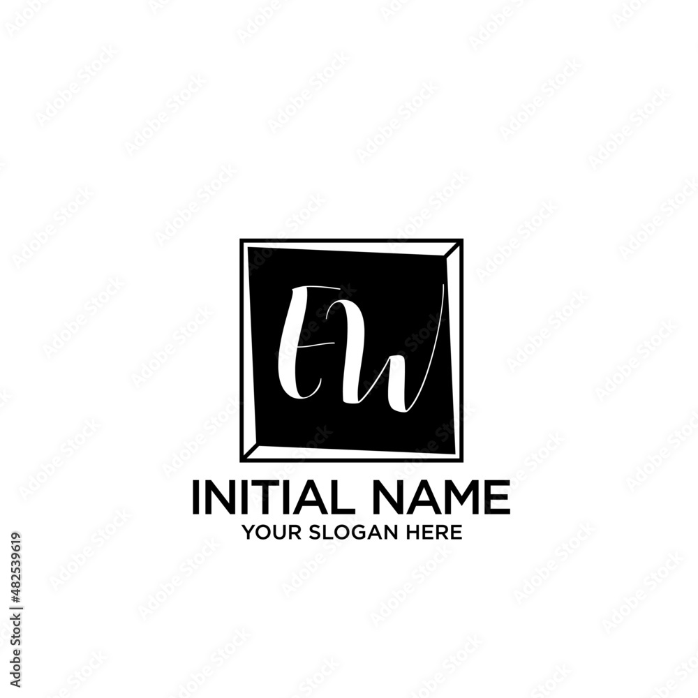 EW monogram logo template vector EW monogram logo template vector
