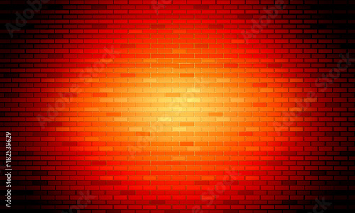 brick wall pattern red bright point light                                         