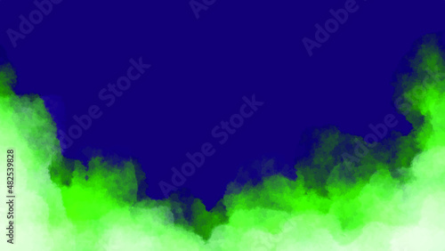 green smoke in blue background cloud watercolor vector
