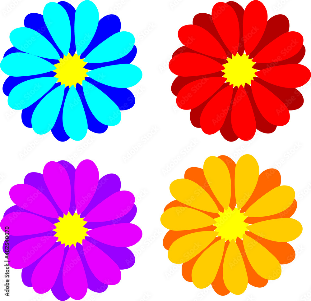 set of flowers set of flowers