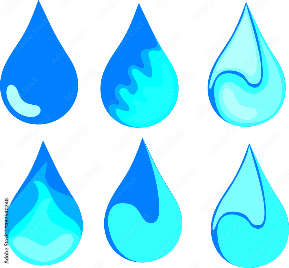 set of water drops set of water drops