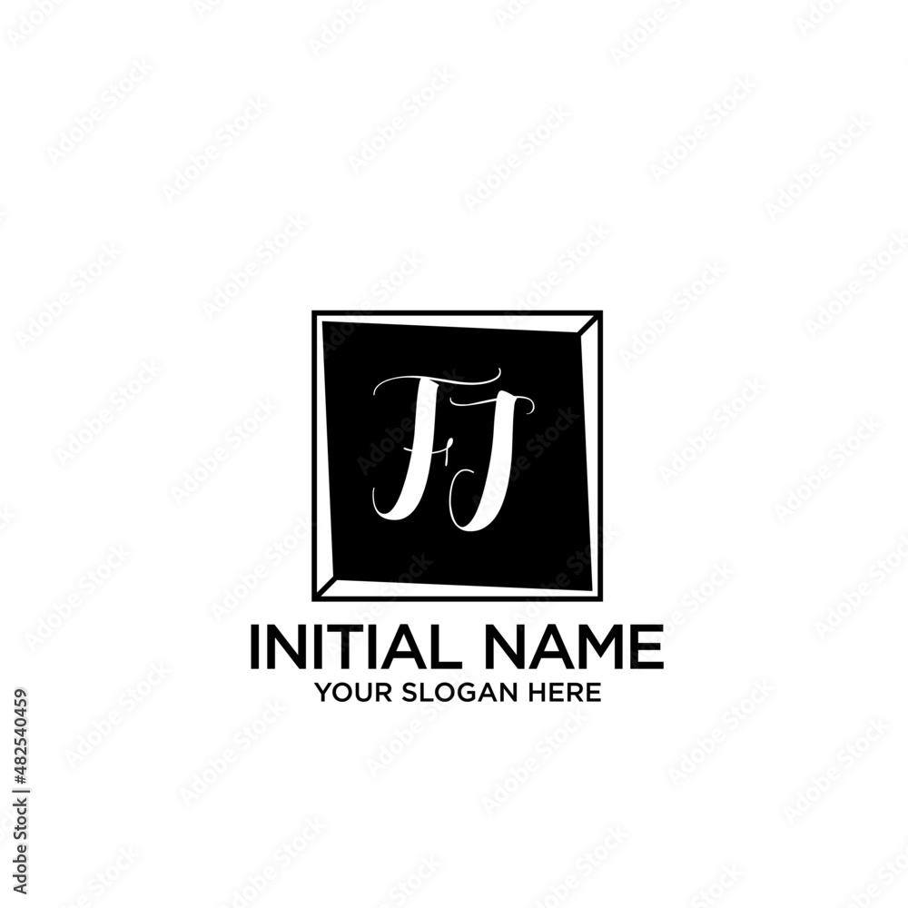 FJ monogram logo template vector FJ monogram logo template vector