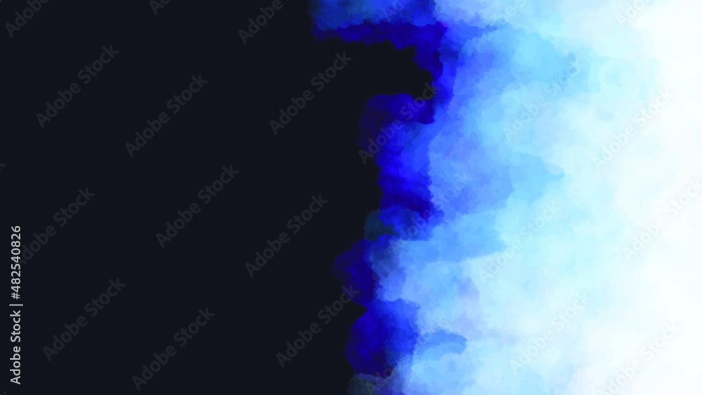 blue smoke on black abstract colorful watercolor background vector