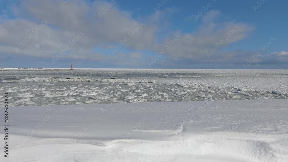 View Of Winter Snow Landscape And Ice Drift On Okhotsk Sea In Omu Hokkaido View Of Winter Snow Landscape And Ice Drift On Okhotsk Sea In Omu Hokkaido