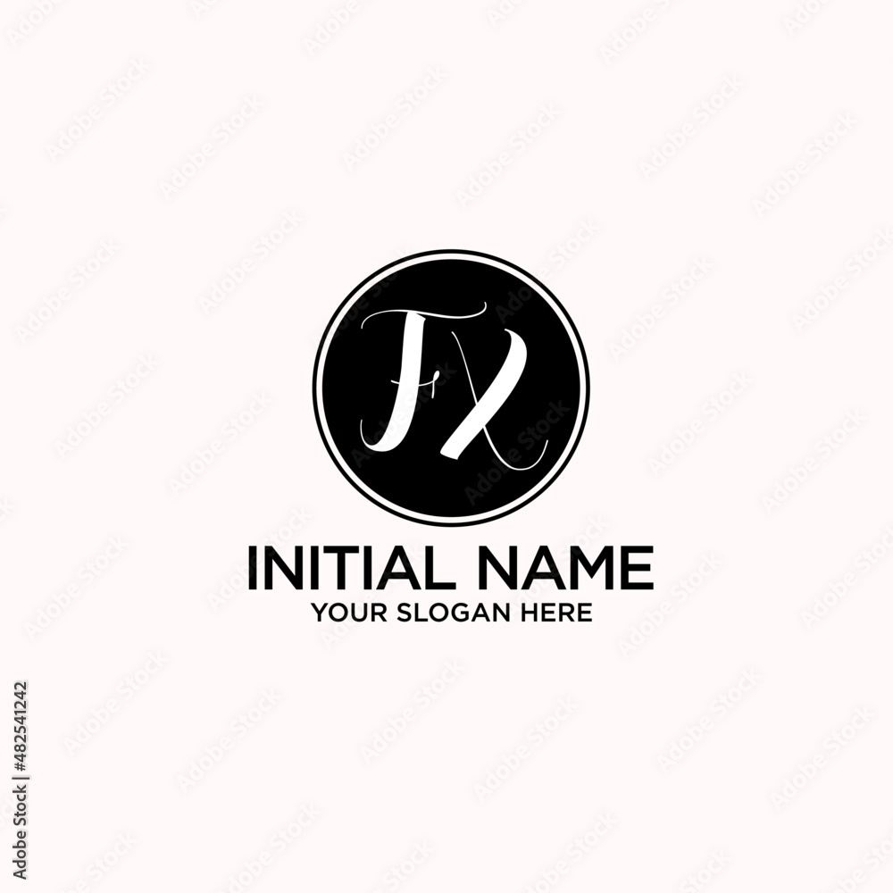 FX monogram logo template vector FX monogram logo template vector