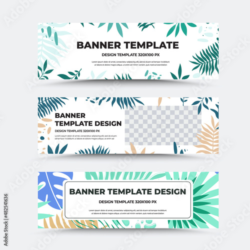 Vector banner template with modern design, booklet with info board, abstract elements background.