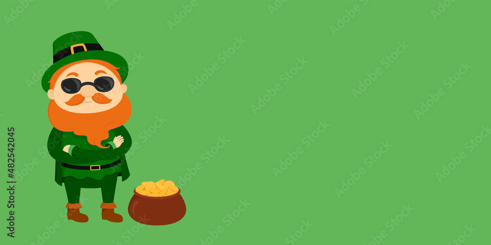 Saint Patrick's Day card with copy space. Vector illustration.