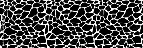 Stone wall seamless pattern isolated on white background, vector banner