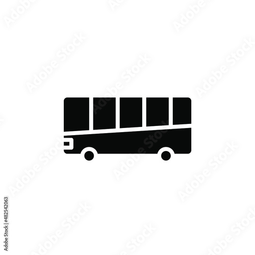 Bus, Autobus, Public, Transportation Solid Icon Vector Illustration Logo Template. Suitable For Many Purposes.