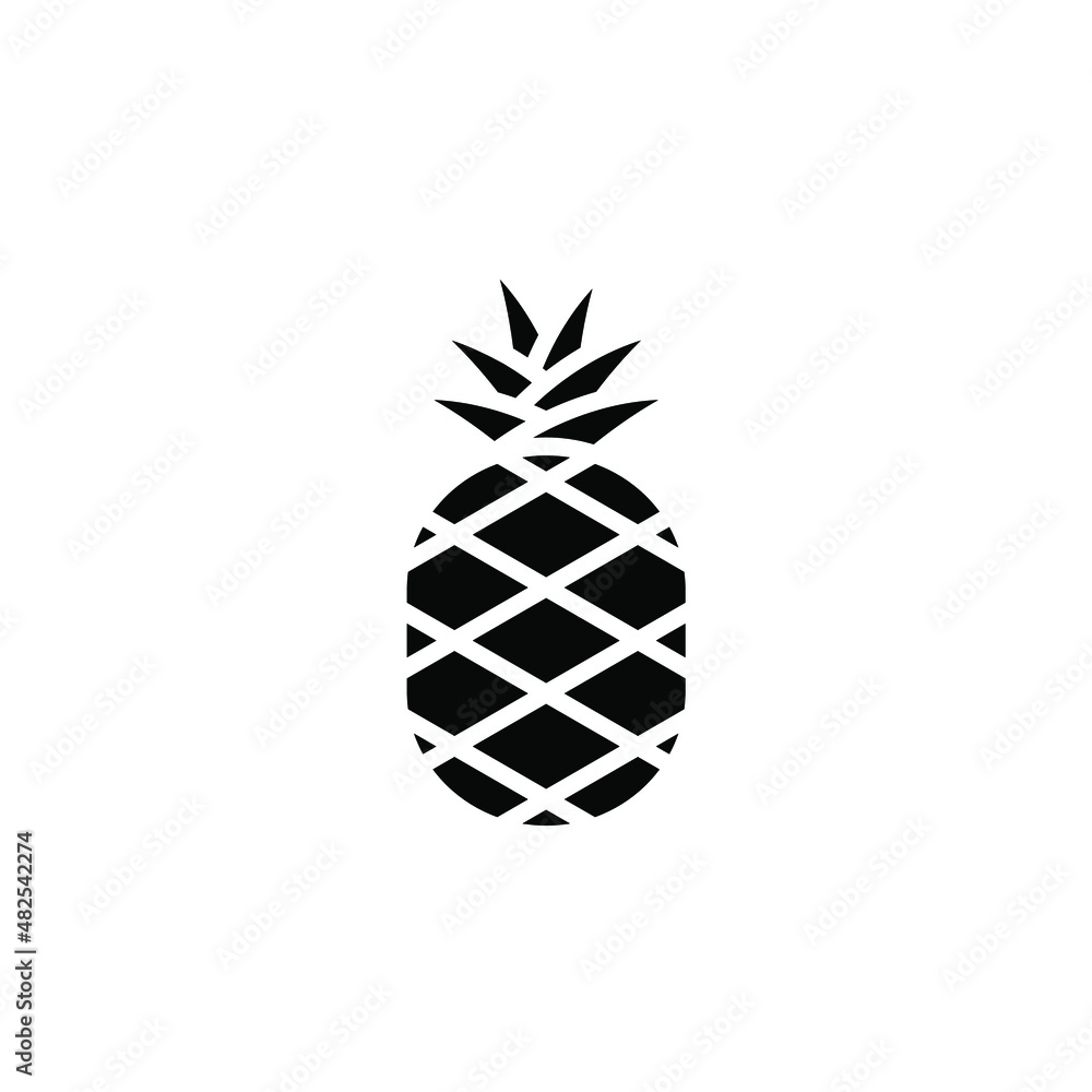 Pineapple Solid Icon Vector Illustration Logo Template. Suitable For Many Purposes. Pineapple Solid Icon Vector Illustration Logo Template. Suitable For Many Purposes.