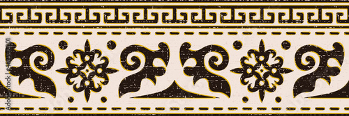 Seamless pattern, banner. Ethnic background on the theme of Turkic art, vector design	