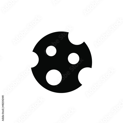 Moon, Night, Moonlight, Midnight Solid Icon Vector Illustration Logo Template. Suitable For Many Purposes.