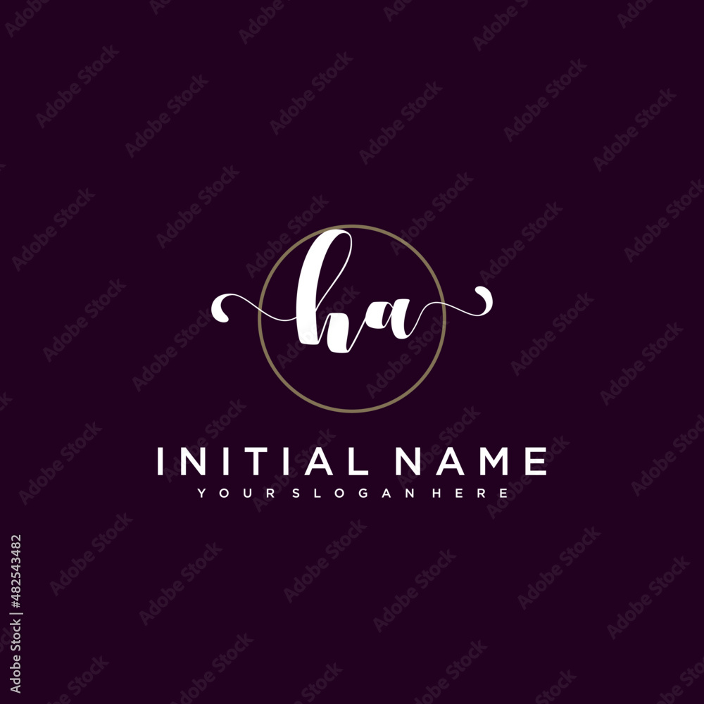 Fototapeta premium HA Beautiful handwriting logo or wedding monograms collection