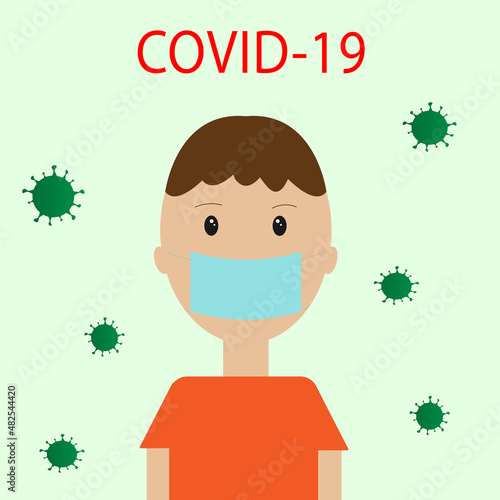 Covid-19 man in a medical mask