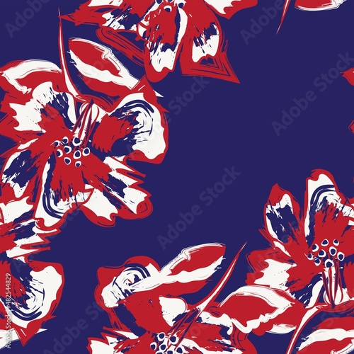 Floral Brush strokes Seamless Pattern Design