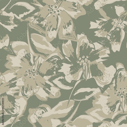 Floral Brush strokes Seamless Pattern Design