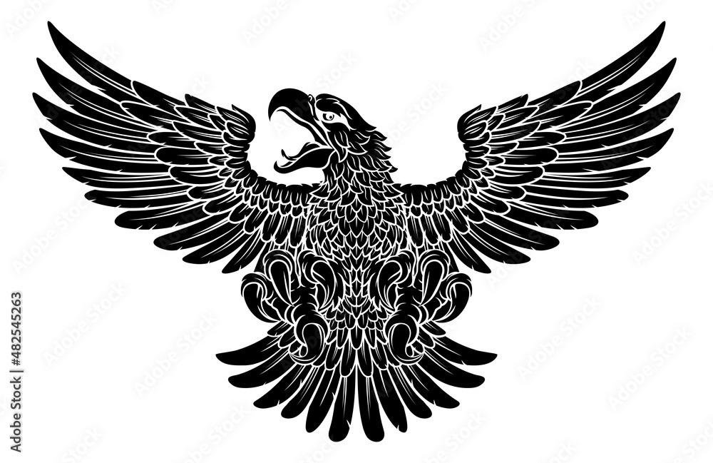Fototapeta premium Bald Eagle Hawk Flying Wings Spread Mascot