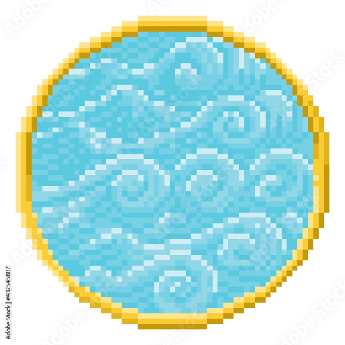 Water Waves Flame 4 Elements Zodiac Pixel Art Sign