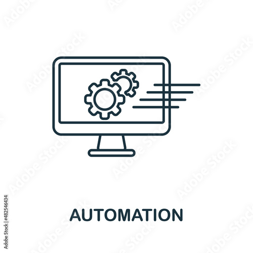 Automation icon. Line element from industry 4.0 collection. Linear Automation icon sign for web design, infographics and more.