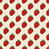 Seamless pattern with red strawberry.
