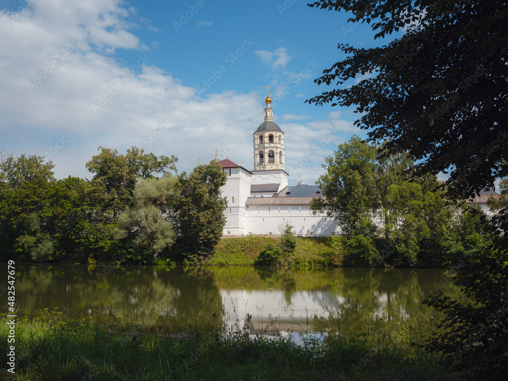 Journey through summer Russia, significant tourist places. Nativity of the Virgin Saint Pafnutev Borovsky Monastery in Borovsk, Kaluga region, Russia