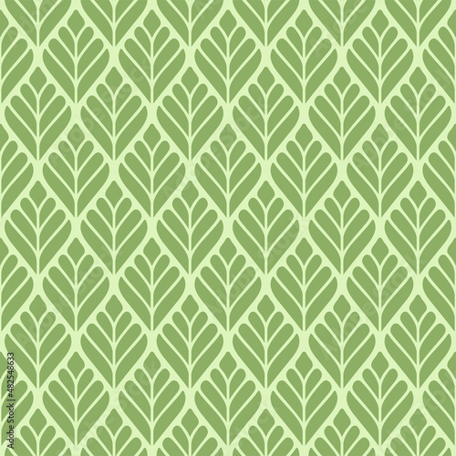 Japanese Leaf Zigzag Vector Seamless Pattern