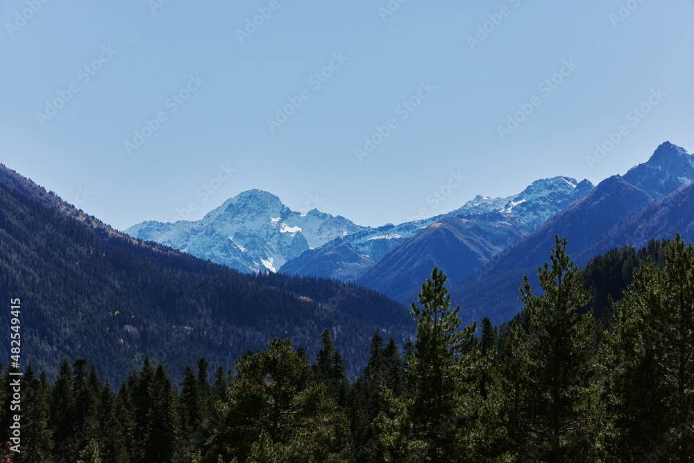mountain blue sky sunny day nature landscape environment