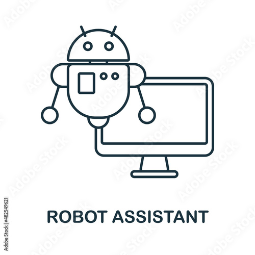 Robot Assistant icon. Line element from internet technology collection. Linear Robot Assistant icon sign for web design, infographics and more.
