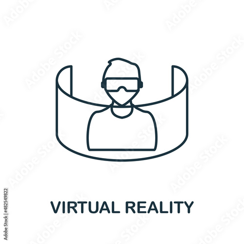 Virtual Reality icon. Line element from internet technology collection. Linear Virtual Reality icon sign for web design, infographics and more.