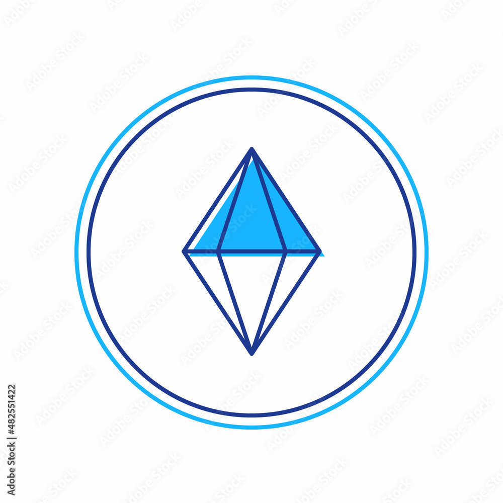 Filled outline Gem stone icon isolated on white background. Jewelry symbol. Diamond. Vector Filled outline Gem stone icon isolated on white background. Jewelry symbol. Diamond. Vector