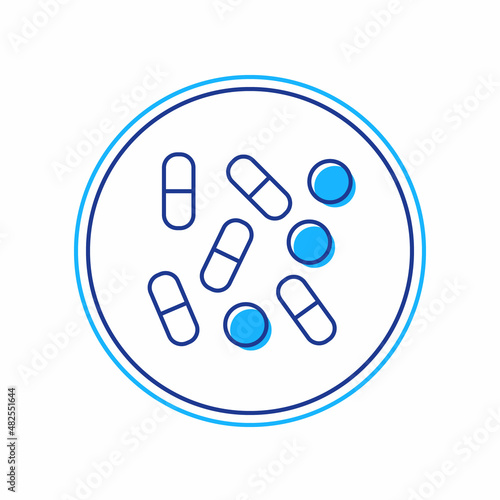 Filled outline Medical pill bottle biohacking icon isolated on white background. Pharmacy biohacking. Vector
