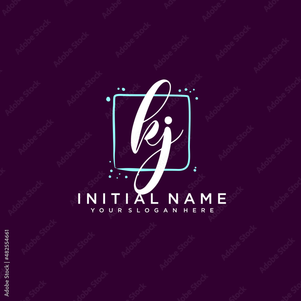 KJ monogram logo template vector KJ monogram logo template vector