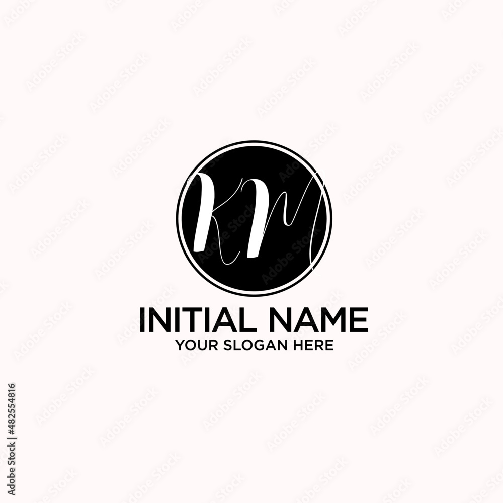 KM monogram logo template vector KM monogram logo template vector