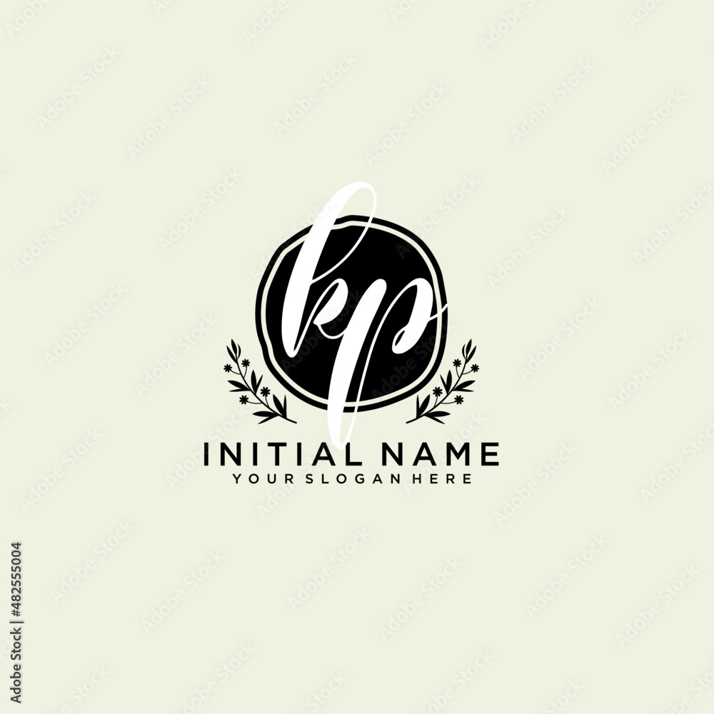 KP monogram logo template vector	