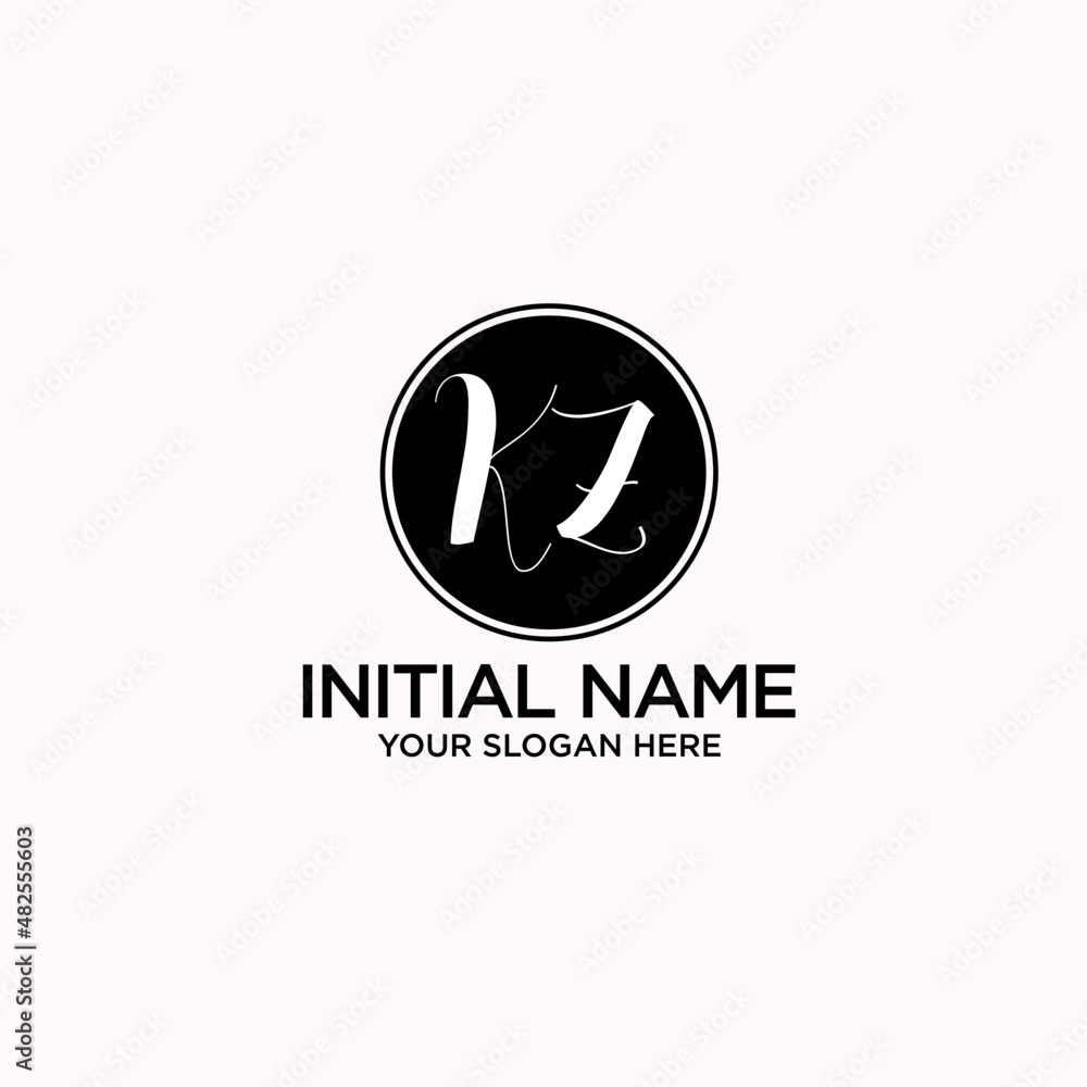 KZ monogram logo template vector KZ monogram logo template vector