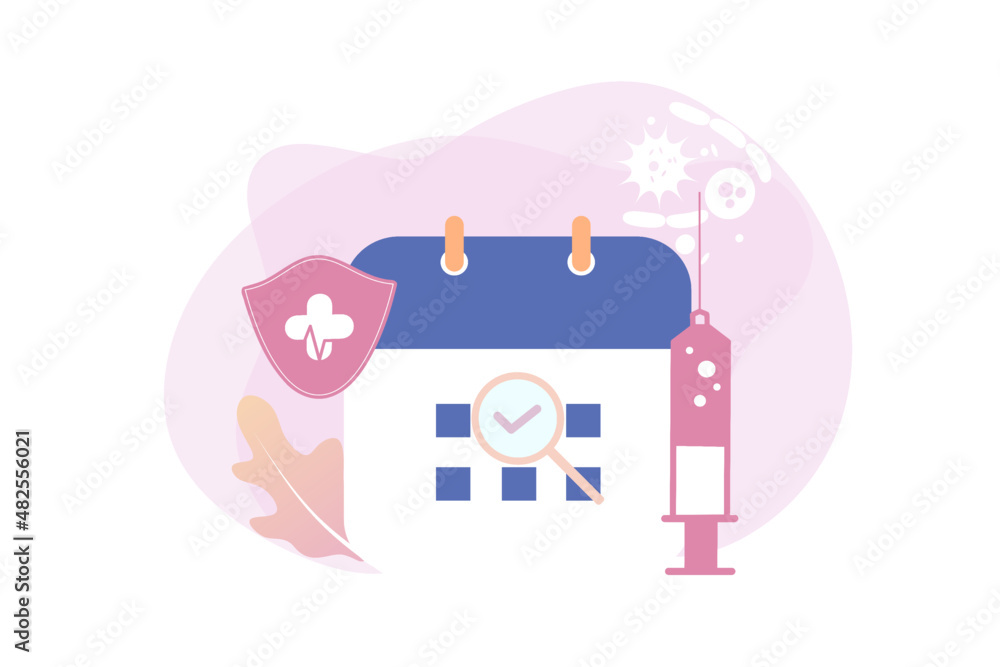 Vaccination, time to vaccinate and immunization campaign. Health care, medical treatment and protection from virus, illness and disease. Flat vector illustration for web template, banner, infographics Vaccination, time to vaccinate and immunization campaign. Health care, medical treatment and protection from virus, illness and disease. Flat vector illustration for web template, banner, infographics