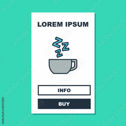 Filled outline Chamomile tea icon isolated on turquoise background. A useful therapeutic drink from flowers of chamomile medicinal. Vector
