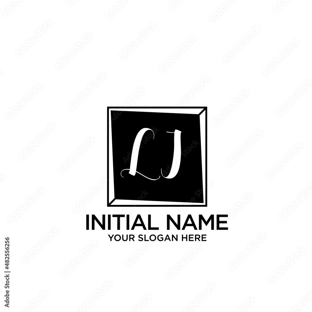 LI monogram logo template vector	