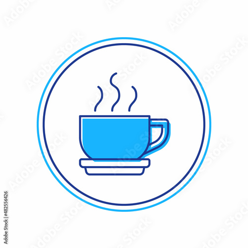 Filled outline Coffee cup icon isolated on white background. Tea cup. Hot drink coffee. Vector