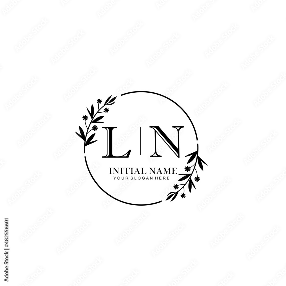LN Hand drawn wedding monogram logo LN Hand drawn wedding monogram logo