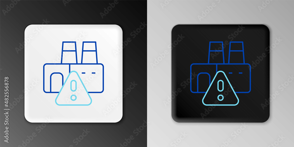 Line Shutdown of factory icon isolated on grey background. Industrial building. Colorful outline concept. Vector Line Shutdown of factory icon isolated on grey background. Industrial building. Colorful outline concept. Vector